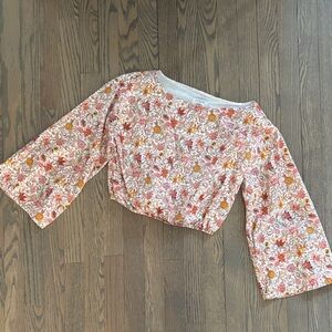 J. Crew Floral Bell Sleeve Top